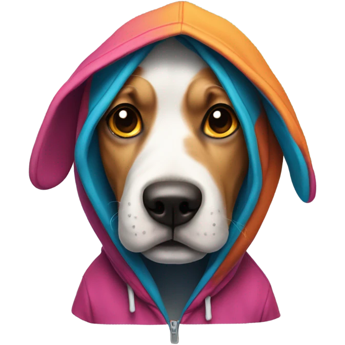 Dog wearing a hoodie ￼ emoji