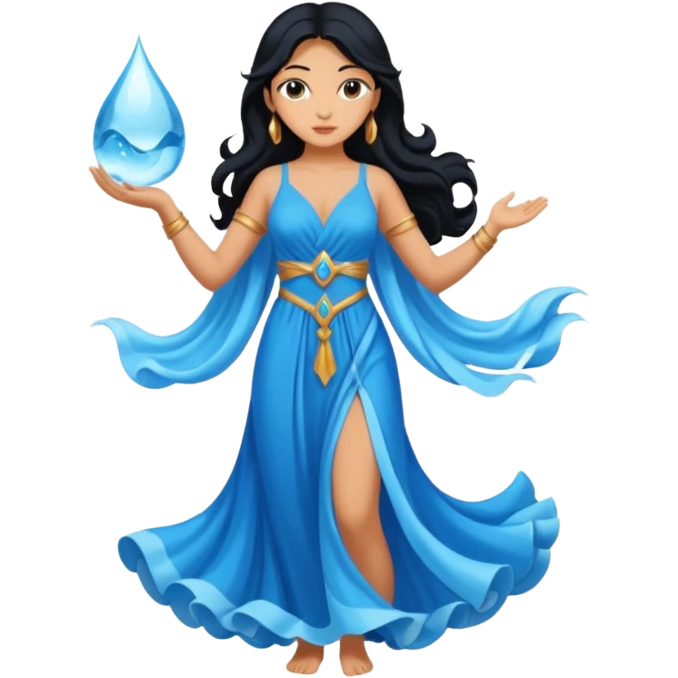 diosa del agua con pelo negro emoji