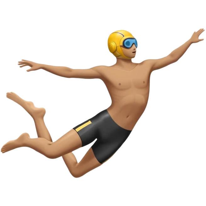 An icon showing a diver captured mid-air in a graceful pose above a pool, with a diving board behind and water below. Splash trails and motion lines emphasize precision and elegance. Transparent background highlights the beauty and focus of competitive diving. emoji