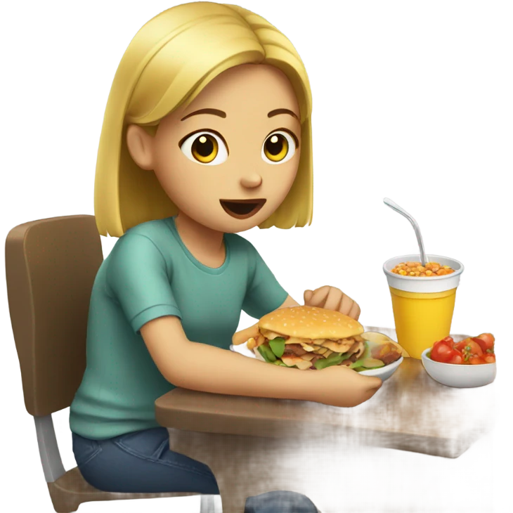 Girl eating food emoji