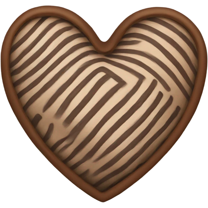 Brown pinstripe heart emoji
