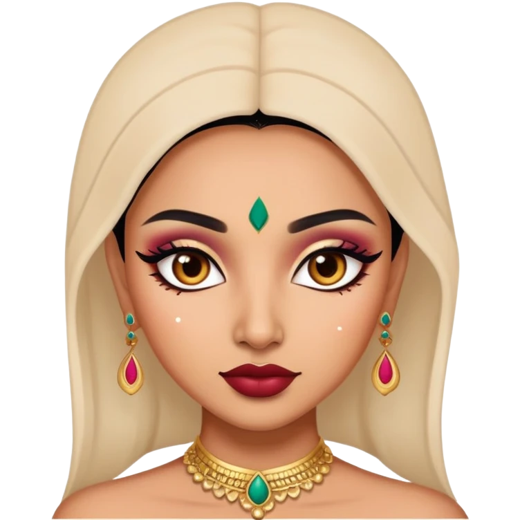 pretty south asian baddie with makeup emoji