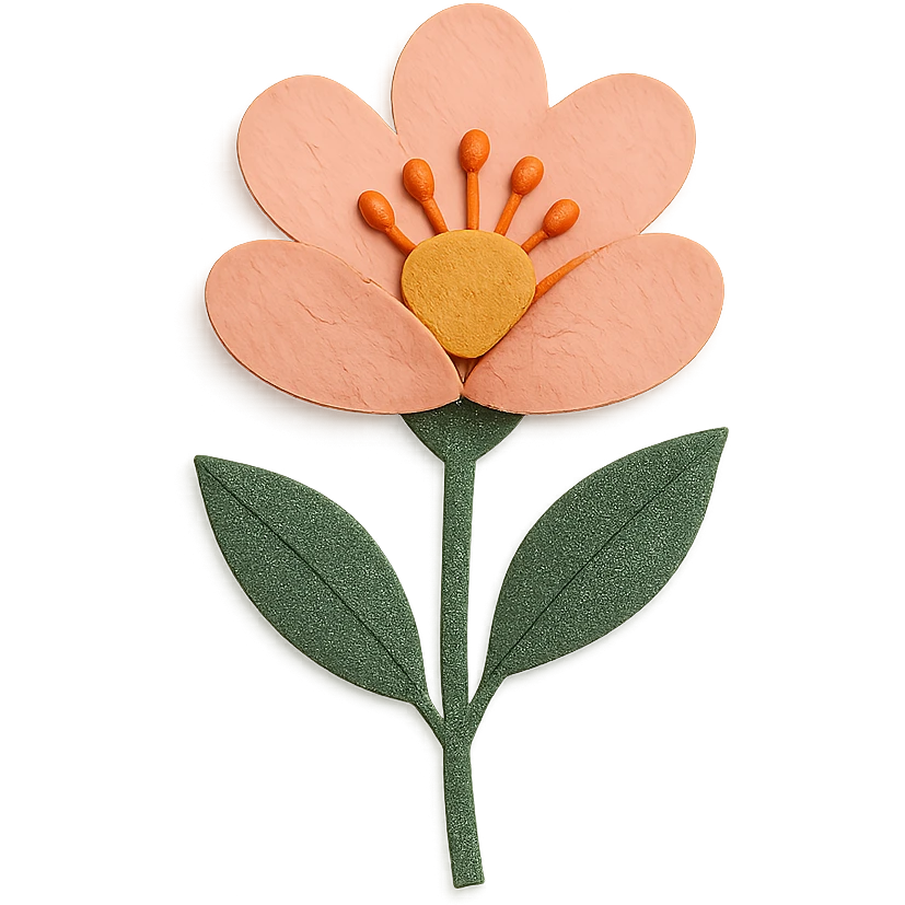 aesthetic flower, paper craft style emoji