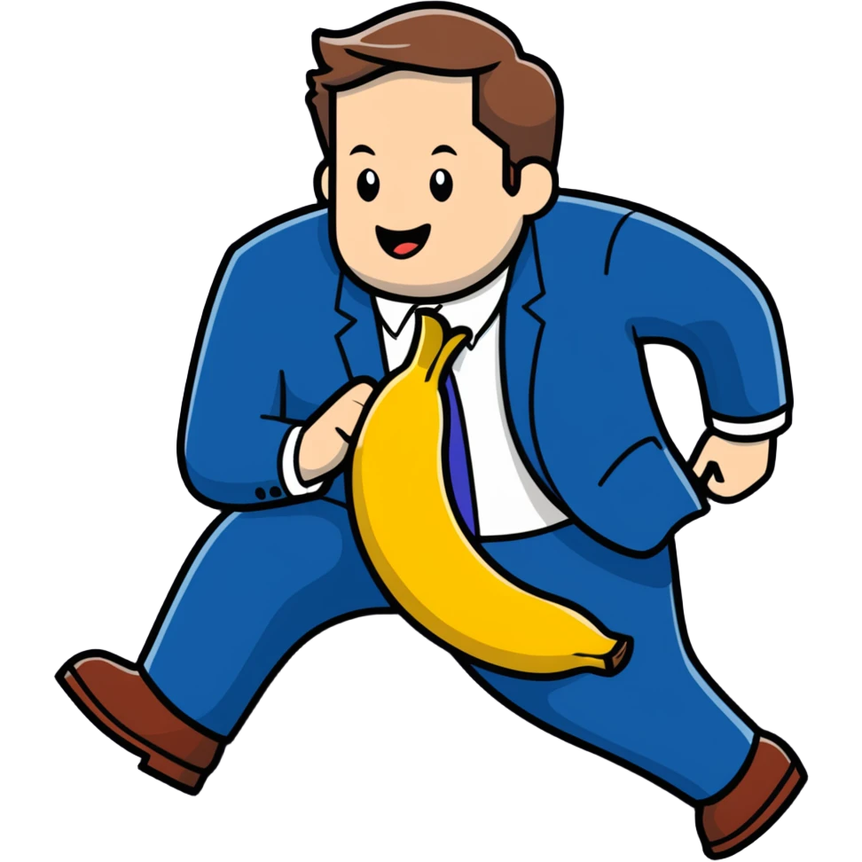 JD Vance slipping on a banana peel emoji