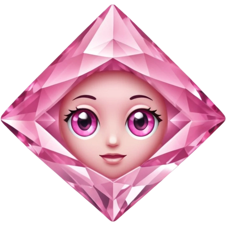 pink diamond with eyes emoji