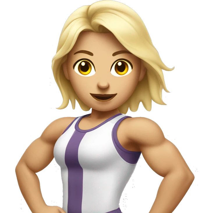 white muscular fun gym girl emoji