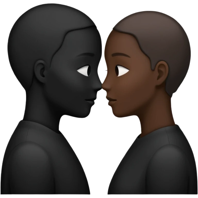 two silohuettes speaking emoji