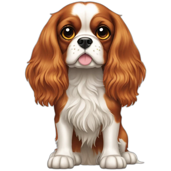 Cavalier King Charles Spaniel full body stand up emoji