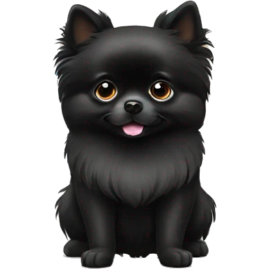 black-Pomeranian-dog emoji