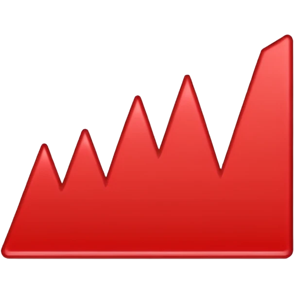 graph starting at top with the line going down and the line being red emoji
