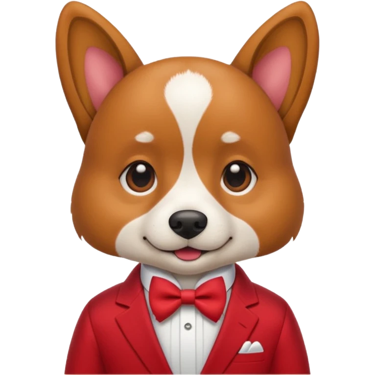 Dog with neckBow in red suit. emoji
