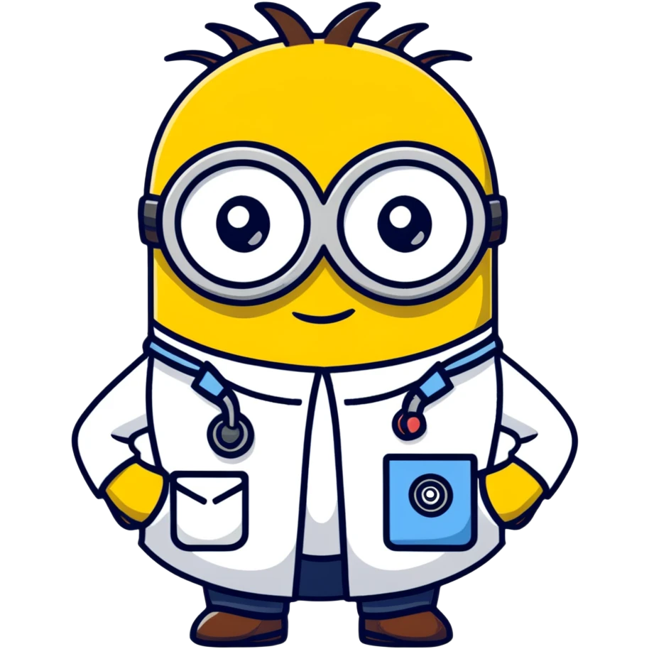 minion character in doctor outfit emoji