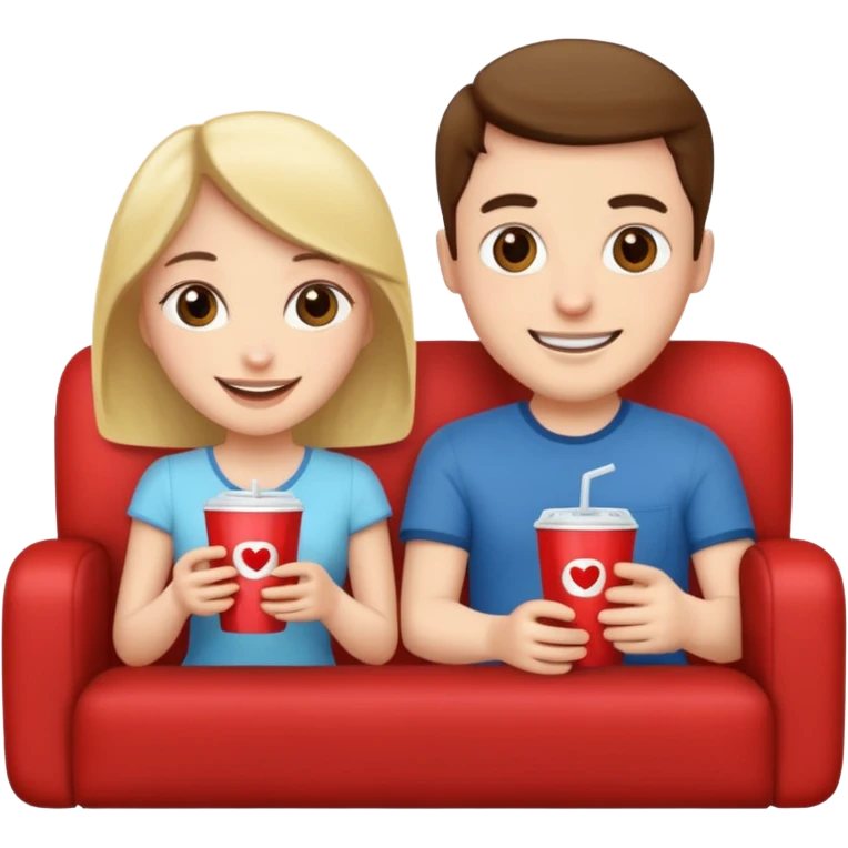 A couple sitting on a sofa watching a movie emoji