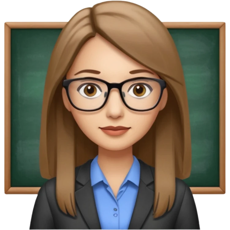 a woman in her 30´s, light skin with medium brown straight hair, long hair. Grey eyes, working as an teacher. No glasses emoji