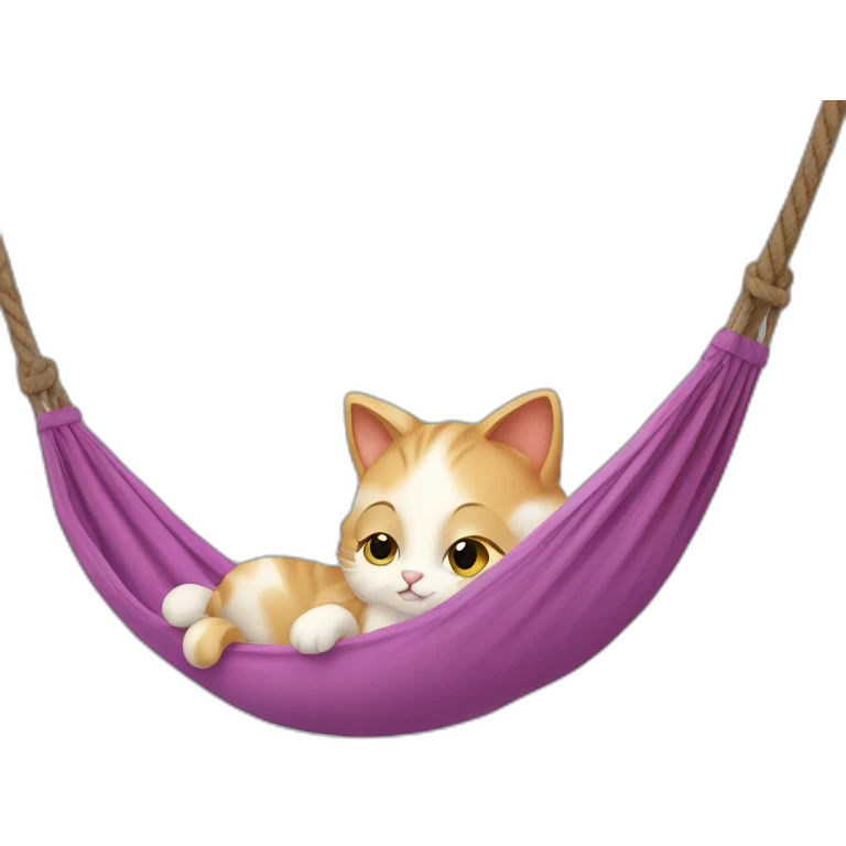 petit chat dans un hamac emoji