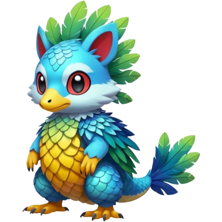 Cute cool animal hybrid Fakemon full body  emoji