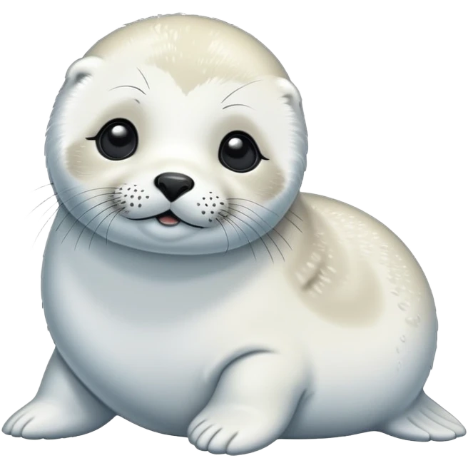 Baby cute harp seal engraved Crypto price goes up emoji