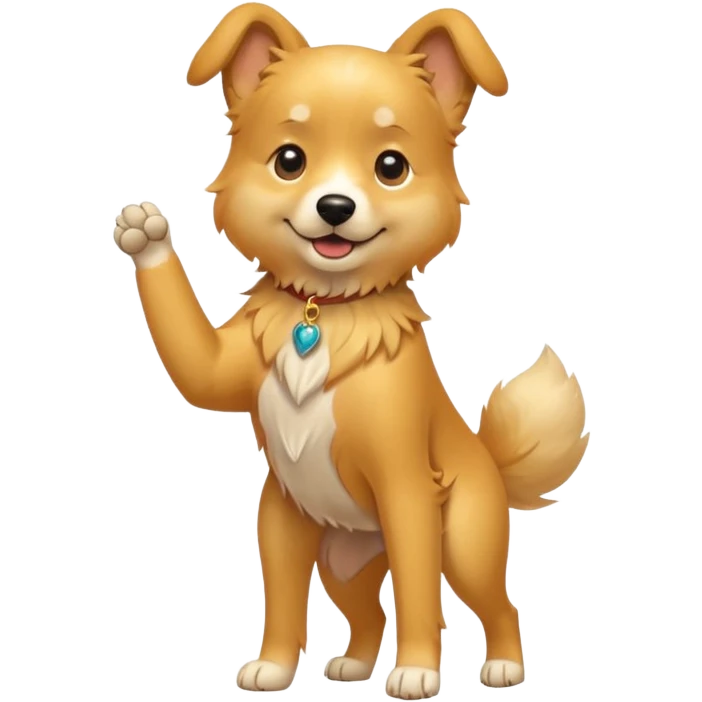 A dog that can walk on to legs emoji
