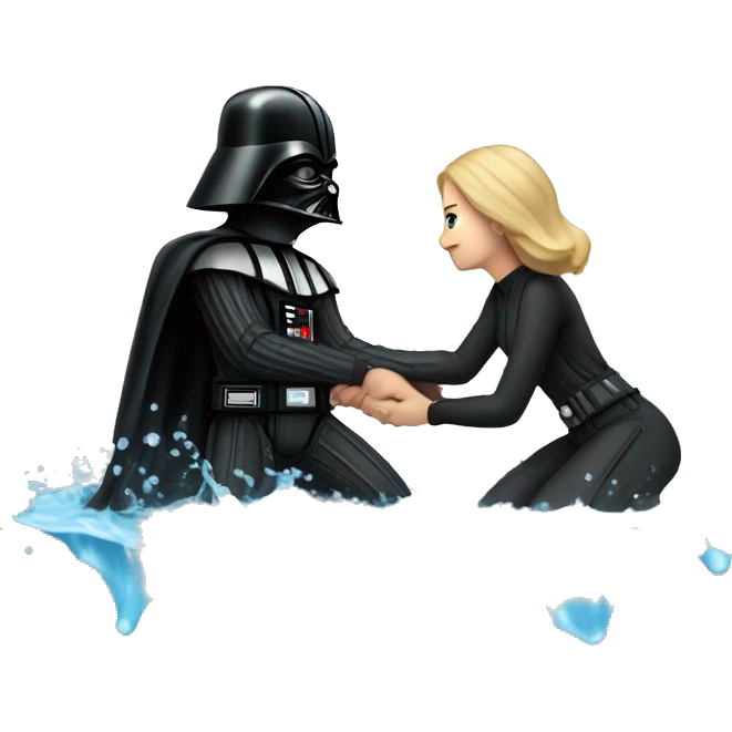 darth vader bending down in water immersing a britta emoji