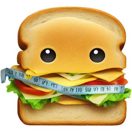 Sandwich with tight tape measure emoji
