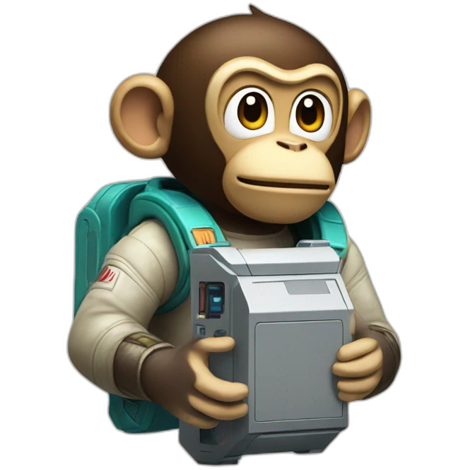 Nintendo switch with a space monkey emoji