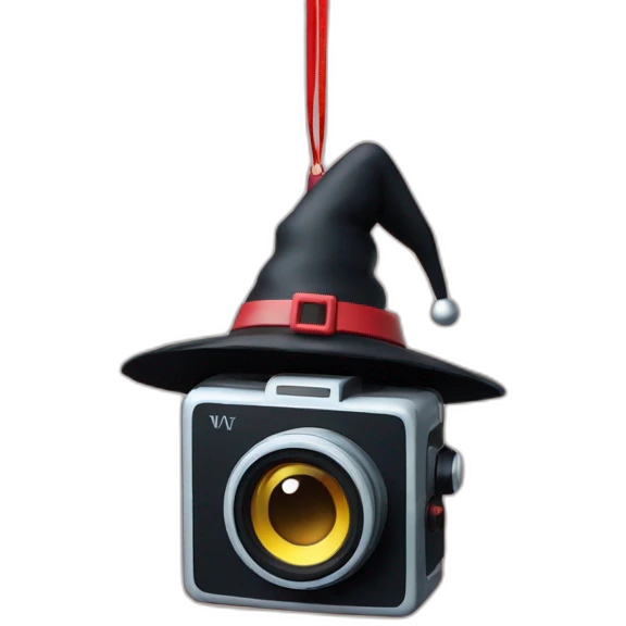 stereo vr camera witch christmas decoration emoji