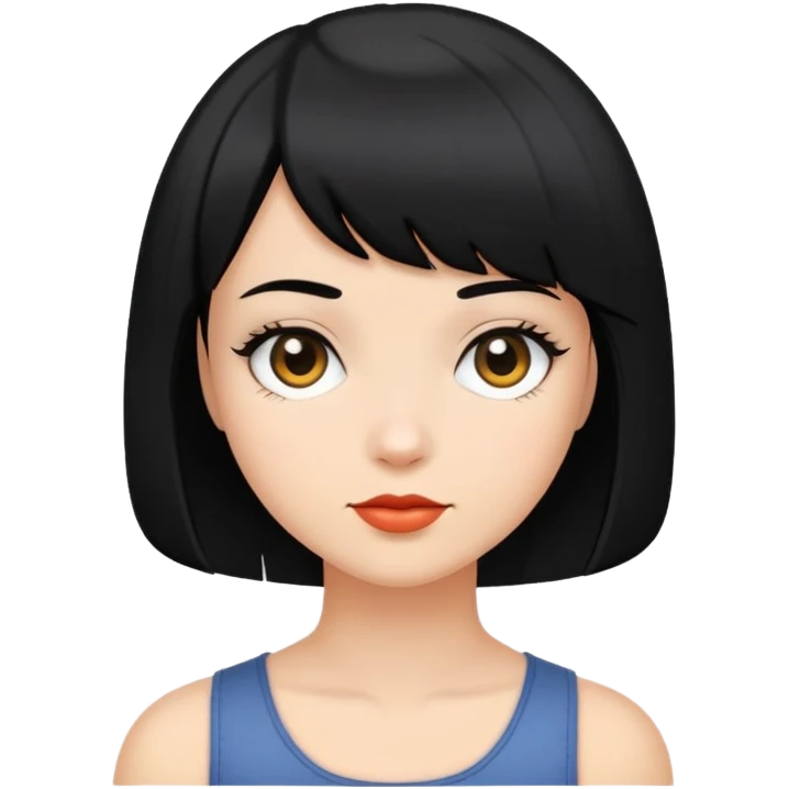 Girl with black  bob cut  emoji