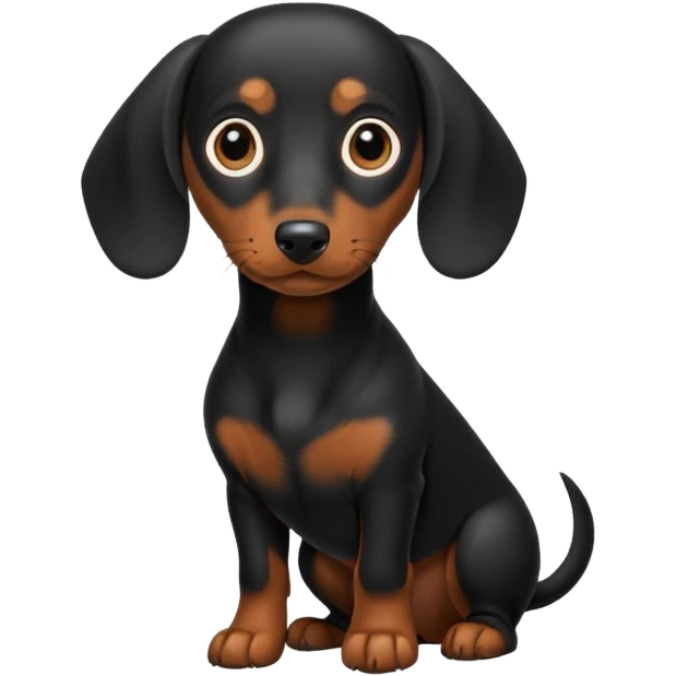 Black miniature Daschund  emoji