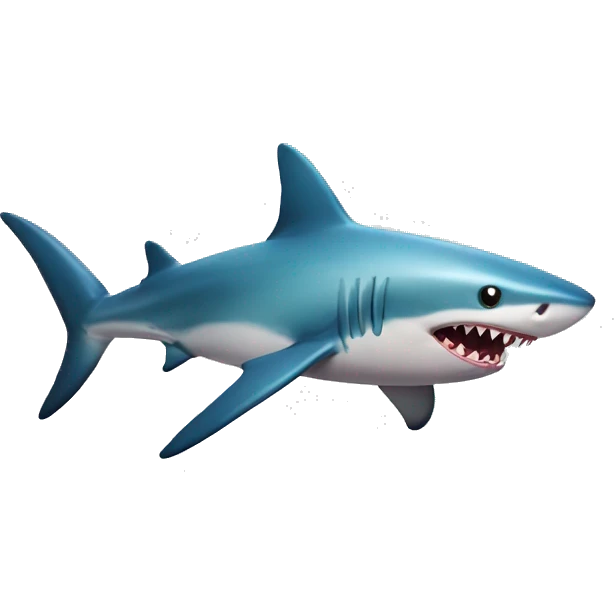 Colorful shark shocked emoji
