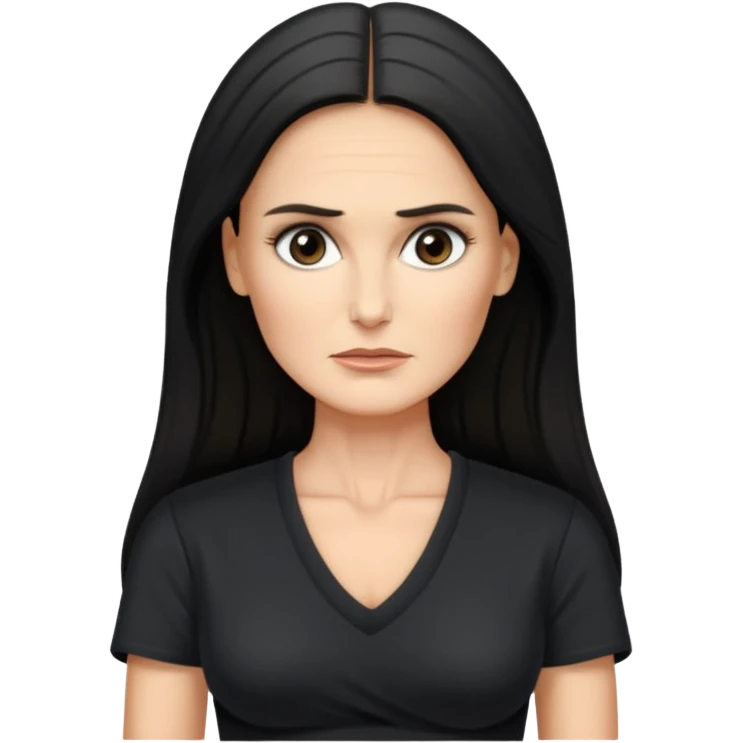 Demi Moore serious up to the waist emoji