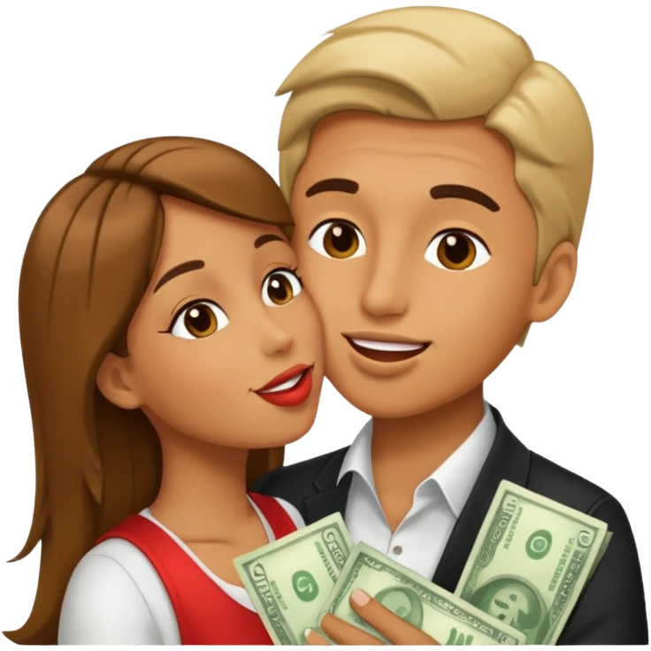 Cara feliz besando dinero  emoji