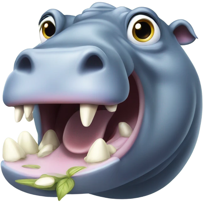 hippo chewing emoji