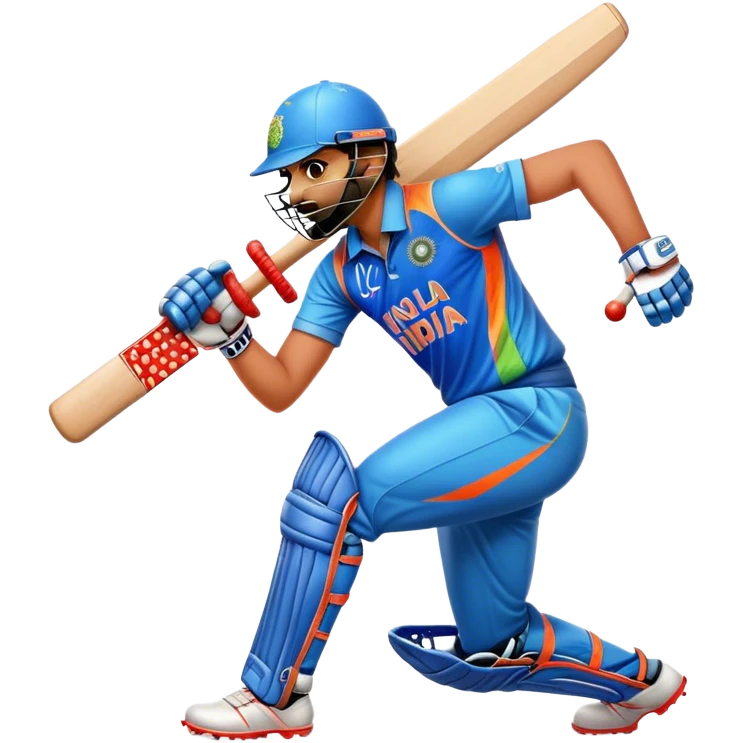 Cinematic Realistic Cricket Pop Culture Emoji, depicted with a dynamic, action‚Äêpacked scene capturing the spirit of India's beloved sport rendered with vibrant textures and energetic lighting. emoji