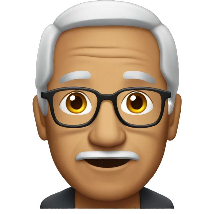 Old latino man with iphone emoji