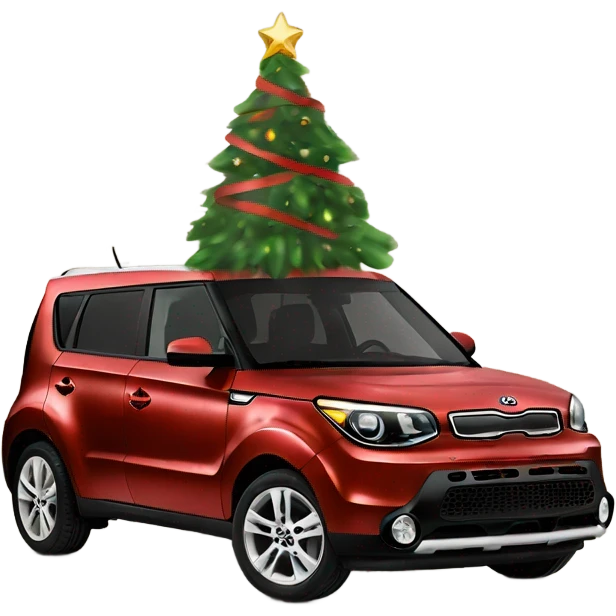 Black Kia soul decorated for  Christmas emoji