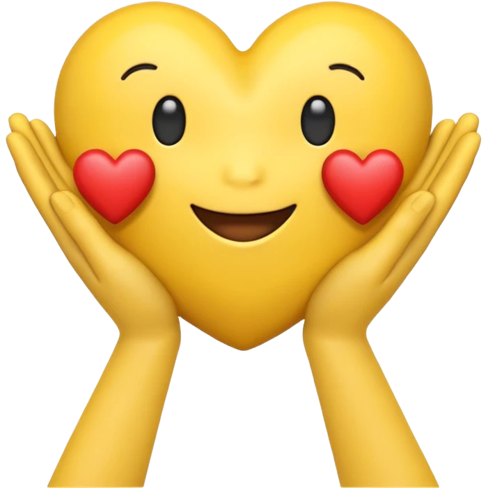 Emoji with hands holding heart emoji