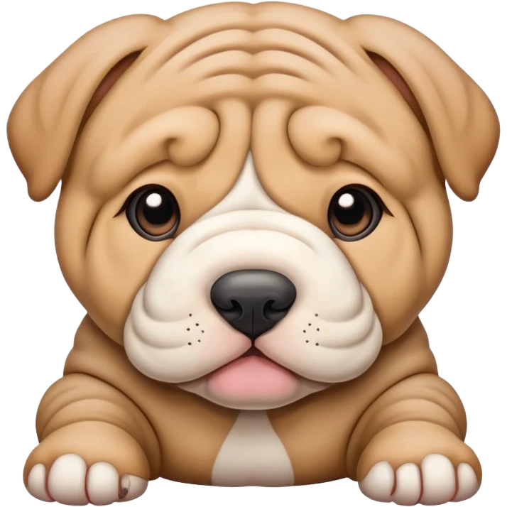 Sharpei brown and white cute emoji