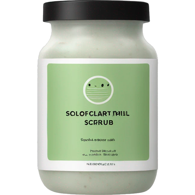 bottle of scalp scrub with label emoji