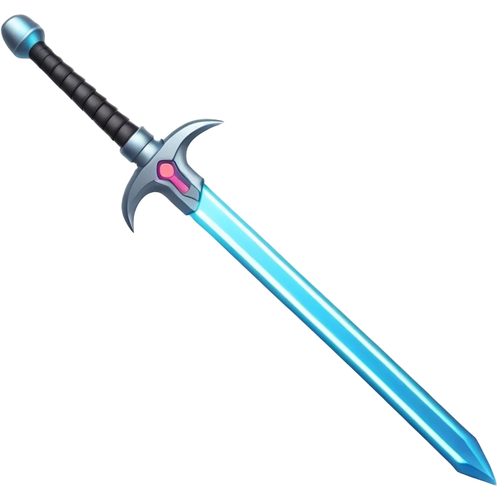 Clash of Clans aesthetic: Cinematic Playful Laser Sword Emoji, rendered in a 3D vector-style similar to standard emojis with minimal shading and bold, simplified shapes. A compact, vibrant energy blade with a neon-hued, glowing edge and futuristic hilt, softly glowing with a radiant cosmic charm. Simplified yet unmistakably iconic, highly detailed and consistent, glowing with a soft pulsating brilliance and high shine. Stylized with a touch of interstellar elegance and a soft glowing outline, capturing the essence of a legendary energy blade with a friendly, playful manner! emoji
