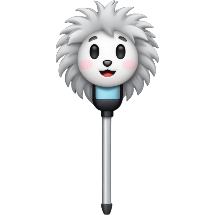 boom fluffy microphone with stick emoji