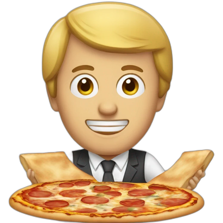 Macron qui mange des pizzas emoji