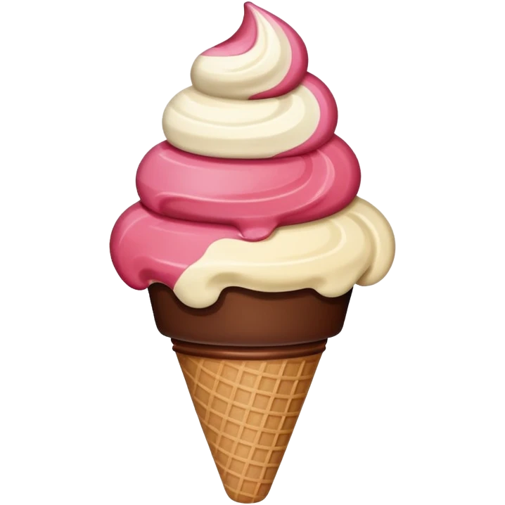 Neapolitan ice cream strawberry chocolate & vainilla  emoji