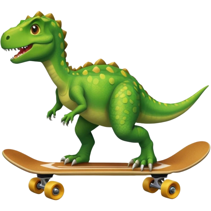 Dinosaur on a skateboard emoji