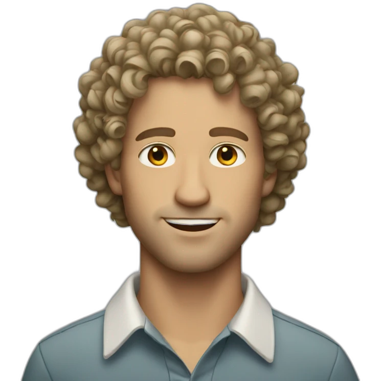 white man with curly hair emoji