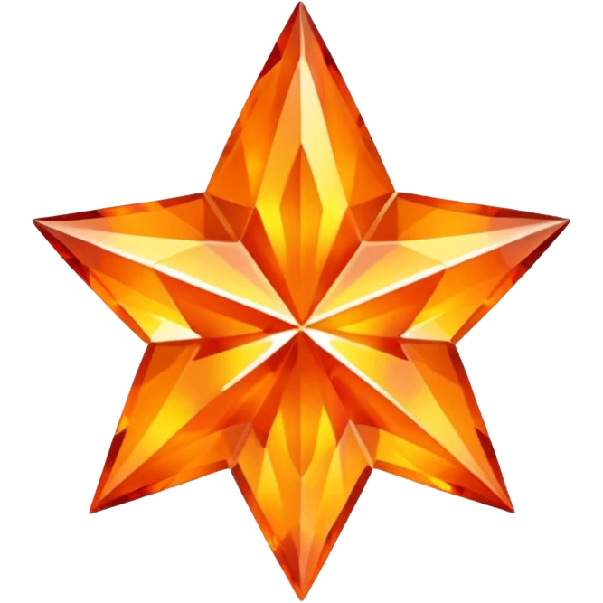 orange diamond in the shape of a five-pointed star emoji