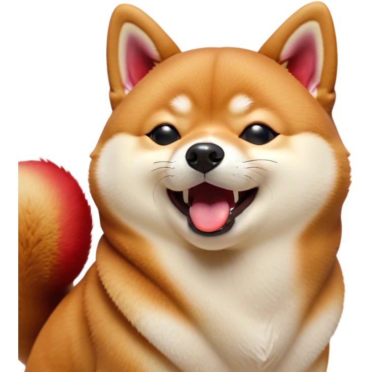 Cinematic Cute Yawning Shiba Inu Portrait Emoji, Head tilted slightly with a dramatic, wide-open yawn, showcasing a vibrant red fur with a soft creamy underbelly, floppy ears slightly drooping, round brown eyes barely open in drowsy contentment, Simplified yet irresistibly adorable features, highly detailed, glowing with a soft, cozy glow, high shine, relaxed yet expressive, stylized with a touch of whimsy, bright and endearing, soft glowing outline, capturing the essence of a sleepy yet affectionate companion, so drowsy it feels like it could stretch out of the screen and curl up for a nap! emoji