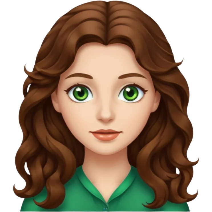 woman with long brown wavy hair emoji