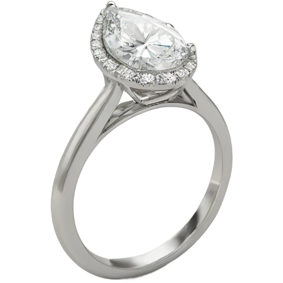 Engagement ring white gold pear shaped diamond  emoji