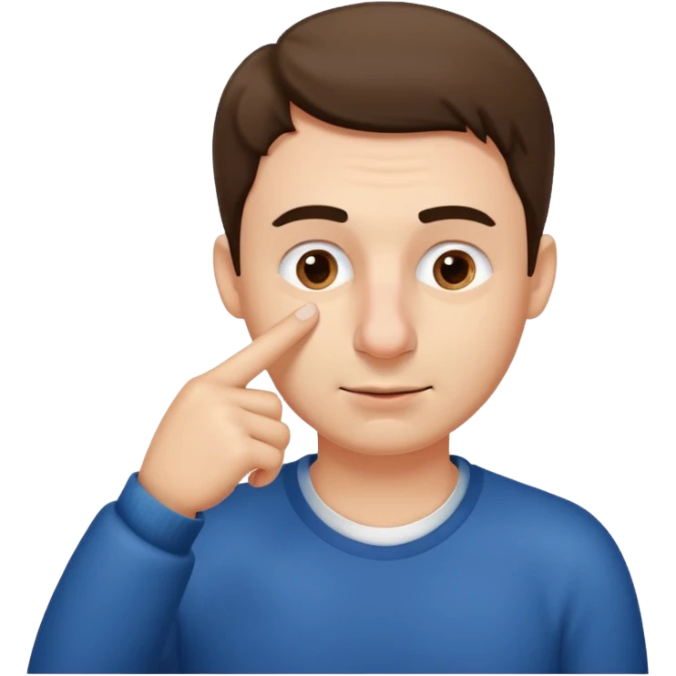 Guy swipping nose with his finger emoji