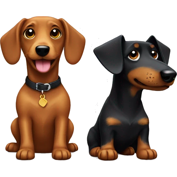 Black jagdterrier and dachshund dog  emoji